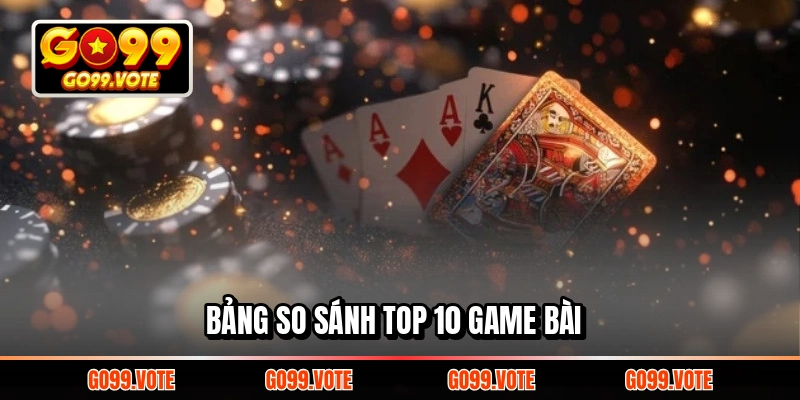 Bảng so sánh top 10 game bài 